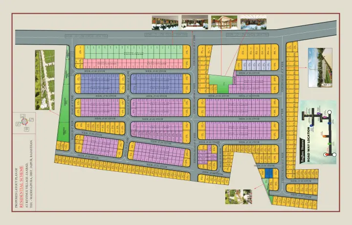Aerial view of Raghav Homes plotted township on 82ft Jaabad Road near Mahindra SEZ, Jaipur
