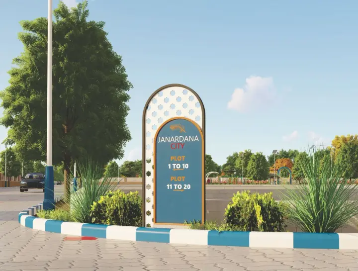 Aerial view of Janardana City plotted township on 200ft Khatwara Road, Jaipur